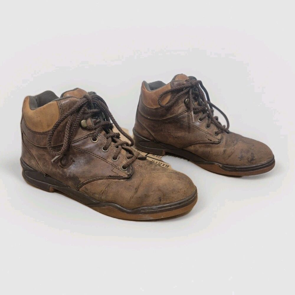 Roper Mens Size 9.5 Horseshoe Kiltie  Brown Leather Ankle Boots